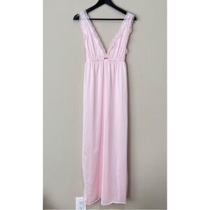 Undercover Wear Light Pink Lace-Trim Maxi Nightgown